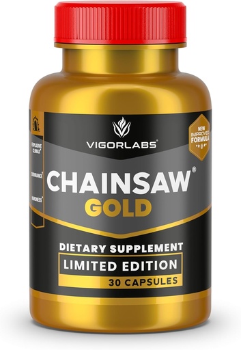 [BRSW2Z36OUFWKCDJ] Vigor Labs Chainsaw Gold - Limited Edition, Supports Stamina and Endurance, Helps Stronger Climax (Made in The USA)