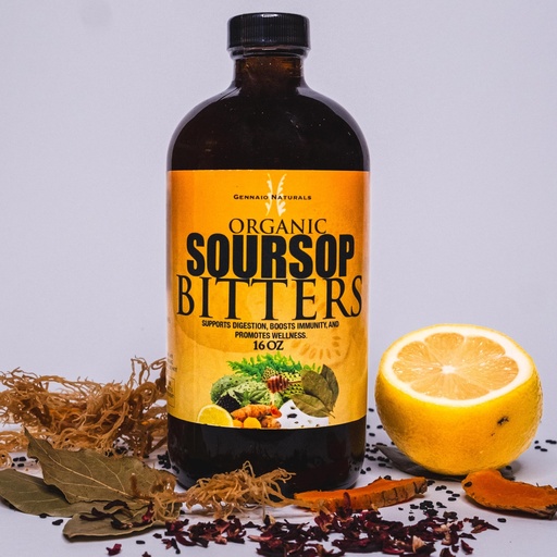 [BRSRABQYOV7B6EI6] Organic Soursop Bitters, 16 oz, Immune, Vitaity and Total Health Support Supplement