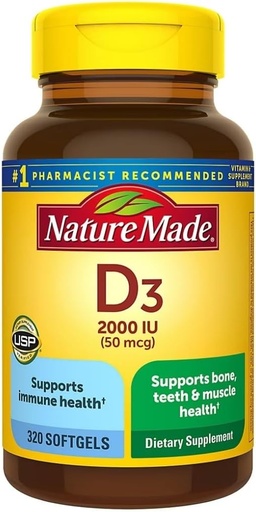 [BRSWIFQMDIPWC3AV] Nature Made Vitamin D3 2000iu 320 Ct. Měkké gely (Balení květen Vary)