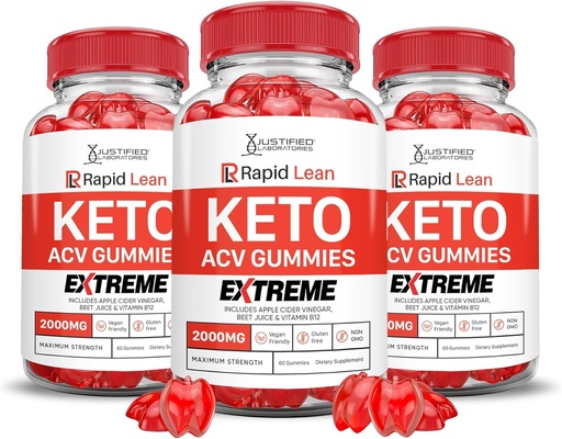 [BRSRAZT4CEIG2DT4] Justified Laboratories (3 Pack Rapid Lean Keto ACV Gummies Extreme 2000MG Rapid Lean Keto Gummies Apple Cider Vinegar Формулиран с Paregranate Beet Juice Powder B12 Vegan Non ГМО 180 Gummys