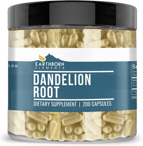 [BRSWYZQKCUORQGQU] Earthborn Elements Dandelion Root 200 Capsules, Pure " Undiluted, No Additives