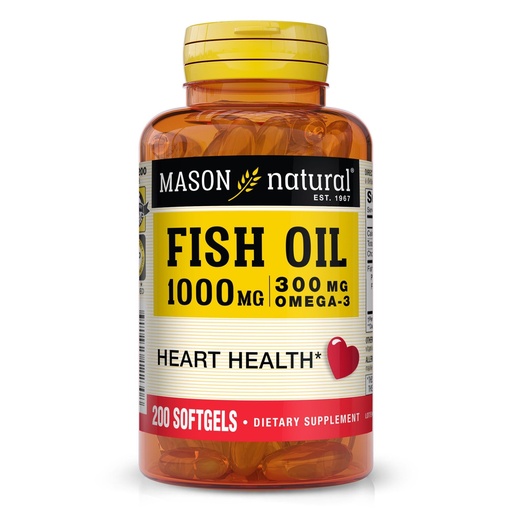 [BRSWIYA7CMGGG3TC] MASON NATURAL Omega,3 Fish Oil, 200,Day Supply, 1000mg with EPA and DHA for Joint Support, Softgel Pills