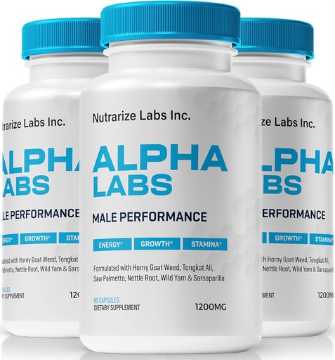 [BRSRAEL7CUNAGCT2] NutraRize (3 Pack) Alpha-Labs, Official Formula for Men and Muscle Support, All-Natural Male Performance Pills to Sustain Stamina & Energy Levels, Alphalabs ME Capsules Review (180 Capsules)