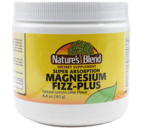 [BRSWIGQRA5YGOFDE] Nature's Blend Magnesium Fizz-Plus Lemon-Lime Flavor 6.4 oz Powder