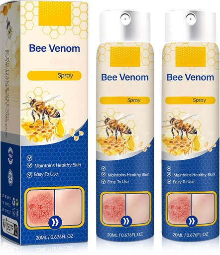 [BRSRAFIOBEDWMYD5] Bee Venom Spray - 100% Tiszta természetes Venom javítás, Bee Venom Skin Spray minden bőrtípus (2PCS)