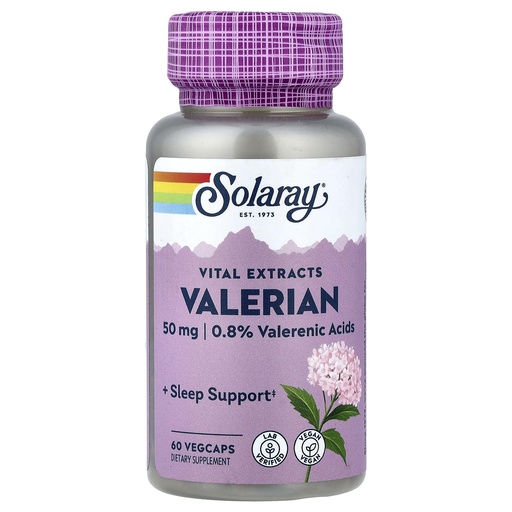 [BRSWIYTYO4ARU2AZ] SOLARAY Valerian Root Extract 50 mg | Relaxation Support for a Healthy Sleep Cycle | 0.8% Valerenic Acids | 60 CT