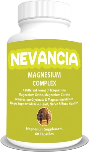 [BRSRAYI6AUIBS2T7] Magnesium Complex with Magnesium Glycinate, Magnesium Malate, Magnesium Citrate, Magnesium Oxide, Stress & Sleep Aid, Brain & Heart Support, Muscle, Joint & Bone Support