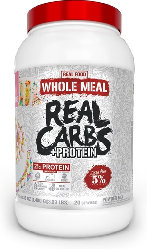 [BRSRMZQ5OUPRO2Y2] 5% Żywienie Rich Piana Prawdziwe węglowodany + Białko 124; Czysty Gainer Mass Protein Meal Replacement Powder Building 124; Węglowodany do wstępnego treningu / Post- Workout Recovery Meal Agreement 124; 3 lb, 20 Srvgs (Tort urodzinowy + Białko)