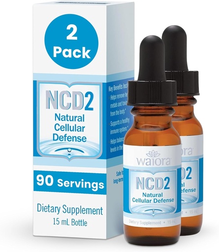 [BRSRMGD6CICRMH3F] Waiora NCD2 Activated Liquid Zeolite Drops, Mix in Food/Drinks, Natural Body Cleanse & Promote Immune Support, All Natural, pH Balance Zeolite Liquid Drops - 2 Bottles (0.5 oz. ea.) 180 serv.