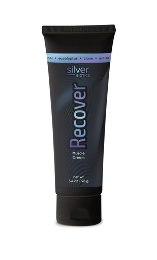 [BRSROCYNO4FAGEQU] Silver Biotics Recover Muscle Cream | 20 ppm Patented Silver Solution | Arnica | Jojoba Oil | Camphor | Vitamin E | Silver Strong|3.4oz