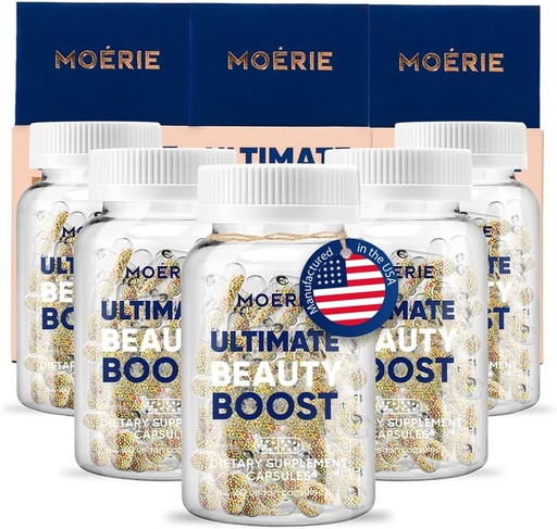 [BRSW2CAPOJ6QKA3B] Moerie Hair Growth Supplement for Women & Men - Hair Skin and Nails Vitamins With Biotin, Q10 & Minerals - For Thicker, Fuller Hair & Hair Loss Treatment - Advanced Beadlet Delivery System - 360 Pills
