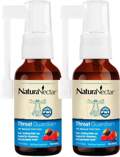 [BRSWIZT2AFYRWDA5] NaturaNectar - Bee Propolis Throat Spray - Unique Throat Relief and Wellness Agent - Brazilian Bee Propolis Throat Guardian Spray - Ethical Beekeeping - Honey Bee Berry Flavor (2-Pack, 1.06 Fl Oz.)