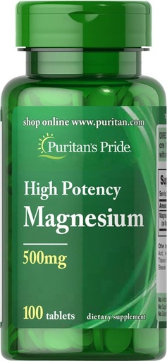 [BRSWIZQ3OV4BU2TK] Puritan's Pride Magnesium, 500 mg, 100 Count