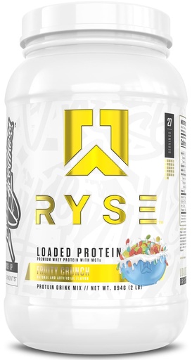 [BRSWYYYPBAORQDI2] RYSE Loaded Protein Powder - Fruity Crunch - 25g Whey Protein Isolate & Concentrate with Prebiotic Fiber & MCTs - Low Carb, Low Sugar, Digestive-Friendly - 27 Servings / 2 lb Tub