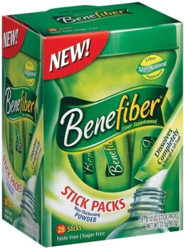 [BRSWKGYIBICQ2YDC] Benefiber Fiber Sugar-Free On the Go Stick Packs, Unflavored, 28 ea (Pack of 9)