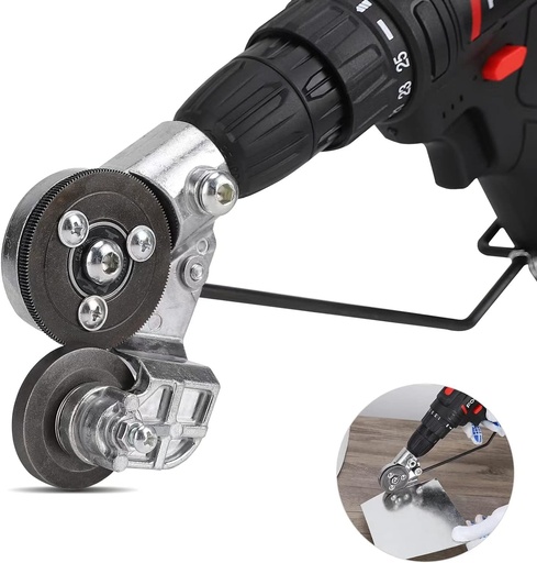 [BRSRMHD4BAMGAYIY] Upgraded Electric Drill Plate Cutter, New Metal Nibbler Drill Cutter Attachment/Adapter, DIY Metal Drill Attachment, Sheet Metal Knife for Cutting Iron, White Sheet, Steel,Copper, Aluminum