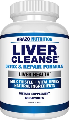 [BRSWKFA7CIAQCHLO] Arazo Διατροφή Liver Cleanse Detox & Φόρμουλα επισκευής – Γάλα Thittle βοτανικό συμπλήρωμα υποστήριξης: Silymarin, Beet, Artichoke, Dandelion, Chicory Root