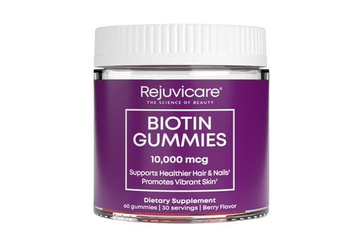 [BRSWIGL2OMJRADDU] Windmill Health Products Rejuvicare Biotin Gummies- 10,000mcg, 30 servings, One Color, Berry, 60 Count