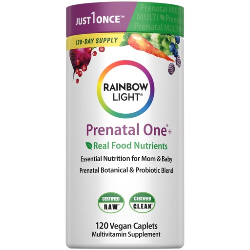 [BRSWGFAQBEBA223K] Rainbow Light High-Potency Prenatal One Multivitamin, Prenatal Health Multivitamin Supports Mom's Health and Baby's Development, With Vitamin C, Vegan, 120 Count