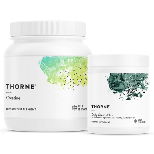 [BRSRAZQPAVYAO23J] THORNE - Performance & Vitality Bundle - Creatine & Daily Greens - 30 to 90 Servings