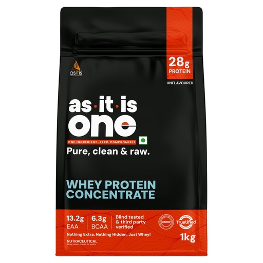 [BRSWG2Y2DEBR4HL7] AS-IT-IS ONE Whey Protein Concentrate I Unflavoured 1kg