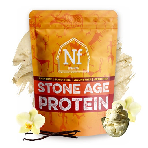 [BRSRAGDQCENB6CL2] Stone Age Protein | Egg White Protein | Gluten-Free | Whey Free | Sugar Free | Gut-Friendly | Vanilla, 2 lbs