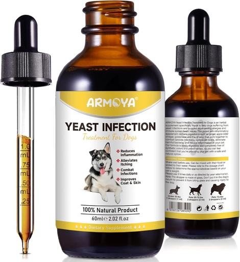 [BRSROCAFBEDW2DQ6] Natural Yeast Infection Treatment for Dogs - Helps to Support Itch Relief - Inflammation Relief & More - Dog Yeast Infection Treatment - Dog Ear Infection Treatment - Dog Allergy | 2 Oz