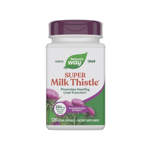[BRSWIY32BQNBEDAZ] Nature’s Way Super Milk Thistle, Promotes Healthy Liver Function*, 4-Herb Blend, Vegan, 120 Capsules