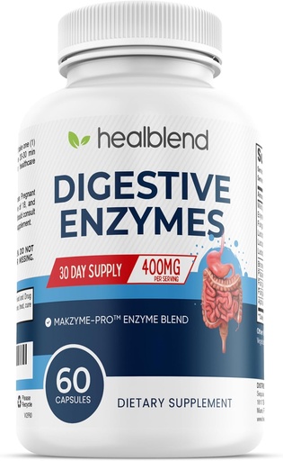 [BRSROBQOBAOQO2DK] healblend Digestive Health Enzyme Blend Supplement: Advanced Enzyme with Probiotics - 60 Capsules (1)