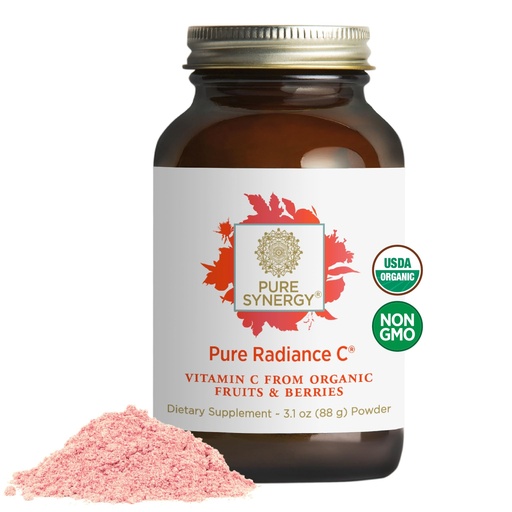 [BRSWI2QBAUDGGDAZ] Pure Synergy Pure Radiance C | Organic Vitamin C Powder | 100% Natural, Whole Food, Non-GMO Supplement with Organic Camu Camu| for Immune and Collagen Support (3.1 oz Powder)