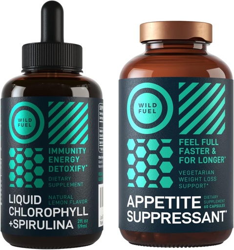 [BRSRMZ33OR6BYEYU] WILD FUEL Appetite Suppressant and ​Liquid Chlorophyll Drops Detox Bundle