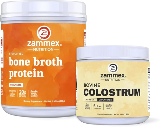 [BRSRAZIEOUNGACA4] Zammex Bone Broth Protein Powder + Bovine Colostrum Powder