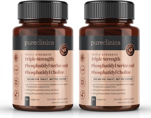 [BRSWGFQPB4GREYIZ] Triple Strength Phosphatydyl Serine and Phosphatidyl Choline x 120 Tablets (2 Bottles of 60 Tablets)