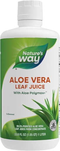 [BRSWIYQAO5YRQFL6] Természetes úton Aloe Vera Leaf Juice polimax +, 99,5% Tisztított Aloe Vera Leaf Juice koncentrátumból, ízesítetlen, 33,8 Fl Oz