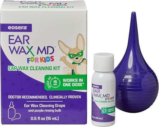 [BRSWGFAPPMIAMELH] eosera ® Ear Wax MD ® untuk Anak-anak - Wax Cleaning Kit dengan Rinsing Bulb 15mL 124; Fast- Bertindak 126; Breaks Down & Dissolve Wax in Just 1 Treatment 124; Clinically Proven 124; Gentle & Aman
