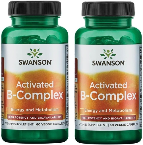 [BRSRMEICDF6AGDT4] Swanson Activated B-Complex - High Potency and Bioavailability (60 Veggie Capsules) (2 Pack)