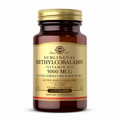 [BRSWIYYFCF4WA3TG] Methylcobalamin (Vitamin B12) 5000 mcg Solgar 30 Nugget