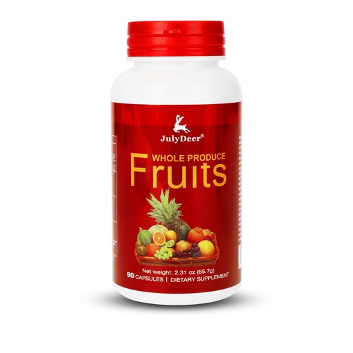 [BRSRAED4AAMGCFLG] JulyDeer Fruit Supplement – 90 Total Vegetarian Capsules | Balance of Natural 16 Whole Fruits Blend | Fresh Superfood Formula with Vitamins and Minerals