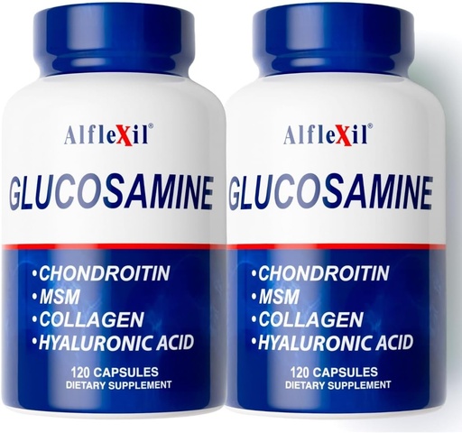 [BRSRMALQDF5Q4CD5] Glucosamine和Chondroitin营养补充剂 -- -- 健康联合、骨骼和膝盖支持 -- -- 富含MSM和Colagen -- -- 有机天然成分 -- -- 在美国制造 -- -- 120 Capsules 2 Pack