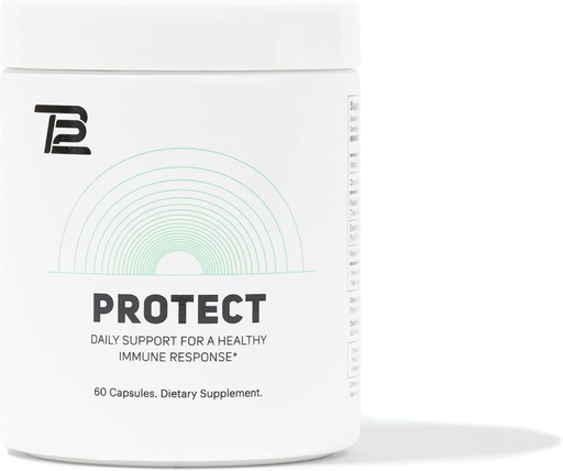 [BRSRMFL7PIDWMCD3] TB12 Protect - Premium 5 in 1 Inmune Support Supplement with Zinc, bitamina C, Beta Glucan, Larch Tree Extract eta Elderberry eguneroko laguntza emateko Sistema Inmunoari eta Energia-mailak bultzatzeko