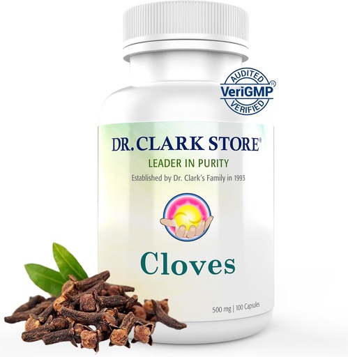 [BRSWIYQPC56GIHTM] Dr Clark Cloves Healthcare Supplement - Natuurlijke spijsverteringsgezondheid, 500 mg, 100 Pure Gelatine Capsules