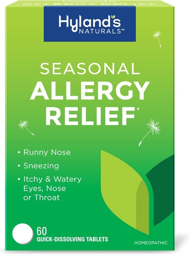 [BRSRMZIKC56RAE3F] Hyland's Indoor and Outhouse, Non Dowsy Seasonal Alllls, Sneezing, Runny Nose, Hechy and Watery Eyes, Nose or Trap, An toàn và tự nhiên, bàn giải quyết nhanh, 60 Count