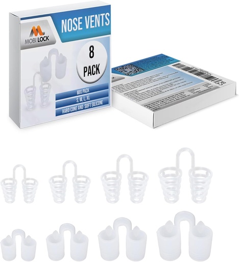 [BRSWGFIDDN6AKCTZ] 鼻音 Vent Sinus Relief Dilator (Pack of 8 discriptions) - 鼻音鼻音的简单解决方案 - 可重新使用的鼻音设备来享受一个和平的夜晚的睡眠 - Mobi Lock