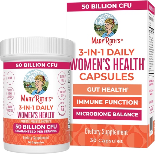 [BRSRMBICA4NWAD37] MaryRuth Organics 3-in-1 Daily Health Probiotics for Women ← Tested Clínicamente Apoyo hormonal " Gut Health Supplement TEN 50 Billion CFU TEN Allergen Free TEN 30 ct