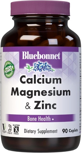 [BRSWIYQZBQOB4H3O] BlueBonnet Calcium Magnesium Zinc Caplets, 90 Count