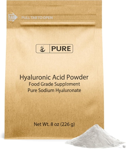 [BRSROHQQCR5QAFA4] PURE ORIGINAL INGREDIENTS Hyaluronic Acid (8 oz) Water Soluble, Fine Powder