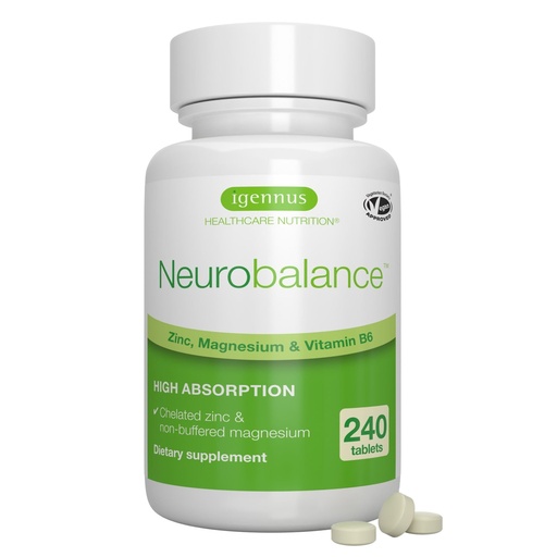 [BRSW2ZQ6OIJQGHI3] Igennus Neurobalance Zinc Magnesium & B6 Complex Formulated for Cognitive Support, Calm Focus & Relaxation, 240 Small Tablets, High Absorption Chelated Zinc & Fully Reacted Magnesium, Vegan, Non-GMO