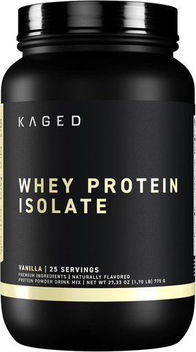 [BRSROGIOOICRQE37] Kaged Whey Protein Isolate Powder | Vanilla | 100% Pure Low Lactose Whey | Post Workout Recovery Drink | Supports Muscle Building | Supplements for Men & Women | 25 Servings