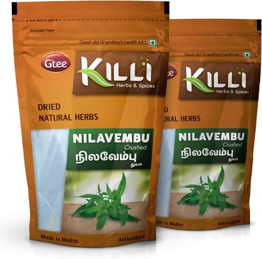 [BRSWYZQCDIJQEYLL] KILLI Nilavembu | Chirata | Kirayata | Andrographis paniculata | Kalmegh Crushed, 100g (Pack of 2)