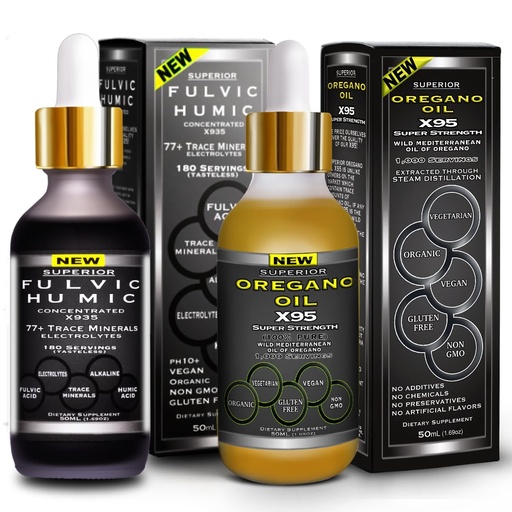 [BRSW2ED4C4MBOCQ2] Fulvic Humic Acid Ionic Trace Minerals with Electrolytes Liquid Supplement Plus Oregano Oil Drops Super Strength More Versatile Then Oil of Oregano Softgels and Capsules